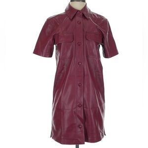 7 For All Mankind faux leather shirt dress. Size S